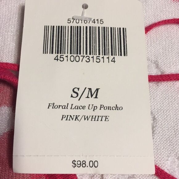 Boston Proper floral lace up poncho s/m. NWT - Picture 3 of 9